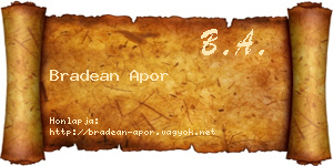 Bradean Apor névjegykártya